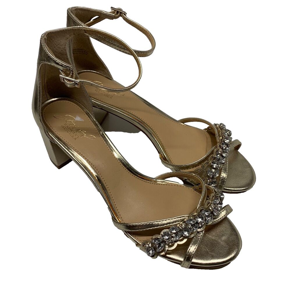 Jewel Badgley Mischka Gold Embellished Heels